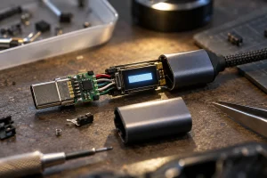 Разбор USB-C-кабеля со встроенным LCD